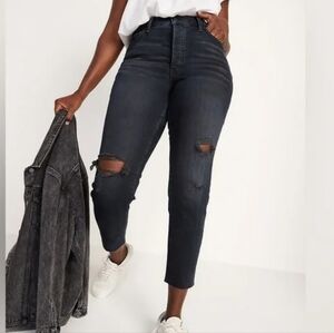 NWT Old Navy Black Wash High Rise O.G. Straight Jeans Size 26W